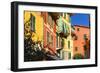 Pastel Colored Houses, Portofino, Liguria, Italy-George Oze-Framed Photographic Print