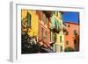 Pastel Colored Houses, Portofino, Liguria, Italy-George Oze-Framed Photographic Print
