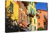 Pastel Colored Houses, Portofino, Liguria, Italy-George Oze-Stretched Canvas