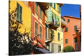 Pastel Colored Houses, Portofino, Liguria, Italy-George Oze-Stretched Canvas