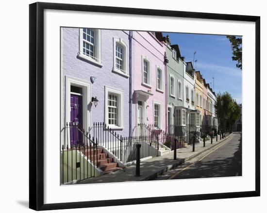 Pastel Coloured Terraced Houses, Bywater Street, Chelsea, London, England, United Kingdom, Europe-Stuart Black-Framed Photographic Print