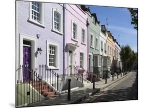 Pastel Coloured Terraced Houses, Bywater Street, Chelsea, London, England, United Kingdom, Europe-Stuart Black-Mounted Photographic Print