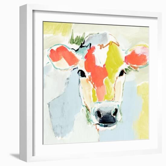 Pastel Cow I-Victoria Barnes-Framed Art Print