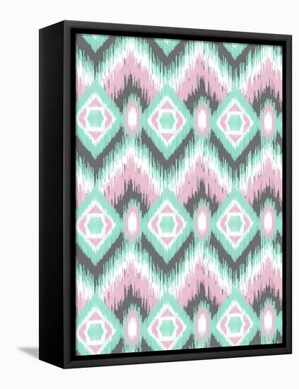 Pastel Ikat-Joanne Paynter Design-Framed Stretched Canvas