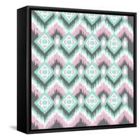 Pastel Ikat-Joanne Paynter Design-Framed Stretched Canvas