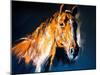 Pastel Portrait of a Brown Horse on a Cardboard. Modern Art-Ivailo Nikolov-Mounted Art Print