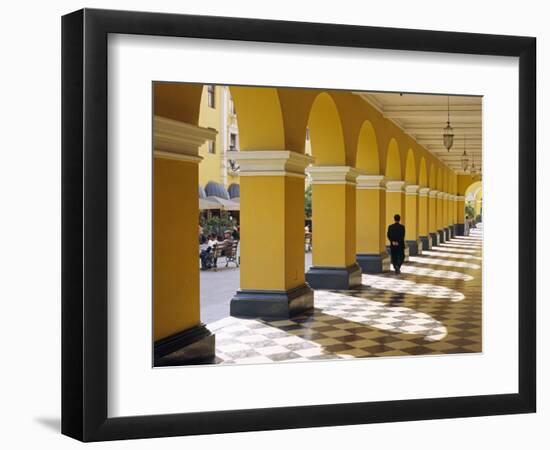 Pastel Shades and Colonial Architecture on the Plaza De Armas in Lima, Peru-Andrew Watson-Framed Photographic Print