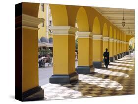 Pastel Shades and Colonial Architecture on the Plaza De Armas in Lima, Peru-Andrew Watson-Stretched Canvas