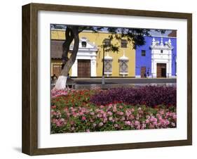 Pastel Shades and Wrought Iron Grillwork Dominate Colonial Architecture in Centre of Trujillo, Peru-Andrew Watson-Framed Photographic Print