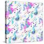 Pastel Unicorns Pattern-Cat Coquillette-Stretched Canvas