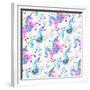 Pastel Unicorns Pattern-Cat Coquillette-Framed Giclee Print