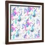 Pastel Unicorns Pattern-Cat Coquillette-Framed Giclee Print