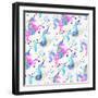 Pastel Unicorns Pattern-Cat Coquillette-Framed Giclee Print