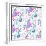 Pastel Unicorns Pattern-Cat Coquillette-Framed Giclee Print