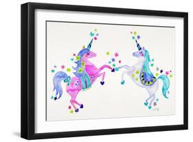 Pastel Unicorns-Cat Coquillette-Framed Giclee Print