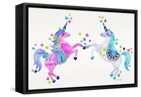 Pastel Unicorns-Cat Coquillette-Framed Stretched Canvas