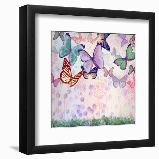 Pastels White Fly-Claire Westwood-Framed Art Print