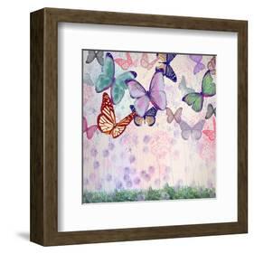 Pastels White Fly-Claire Westwood-Framed Art Print