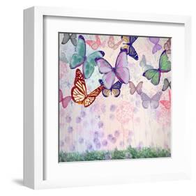 Pastels White Fly-Claire Westwood-Framed Art Print