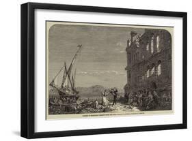 Pastime of Neapolitan Peasants under the Royal Palace of Pausilipo-null-Framed Giclee Print
