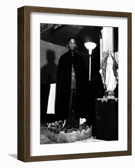 Pastor of the St. Martin's Spiritual Church, Flower Bowl Demonstration, Washington D.C., c.1942-Gordon Parks-Framed Photo