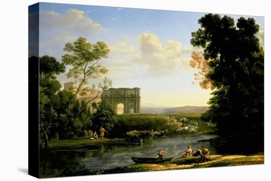 Pastoral Capriccio with the Arch of Constantinople-Claude Lorraine-Stretched Canvas