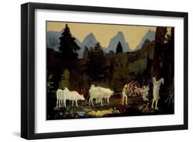 Pastoral Dells and Peaks, c.1908-11-Arthur Bowen Davies-Framed Giclee Print