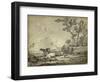 Pastoral Etching II-null-Framed Art Print