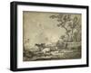 Pastoral Etching II-null-Framed Art Print