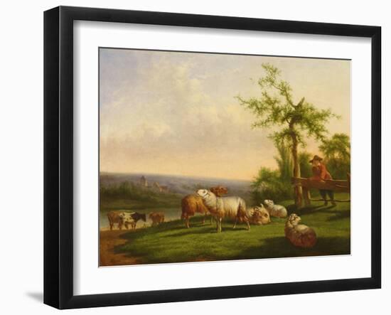 Pastoral Landscape with a Herd-Balthasar Paul Ommeganck-Framed Giclee Print