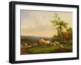 Pastoral Landscape with a Herd-Balthasar Paul Ommeganck-Framed Giclee Print