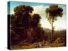 Pastoral Landscape With a Mill-Claude Lorraine-Stretched Canvas