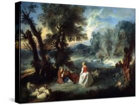 Pastoral Scene, 1730S-Pierre-Antoine Quillard-Stretched Canvas