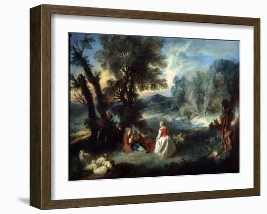 Pastoral Scene, 1730S-Pierre-Antoine Quillard-Framed Giclee Print