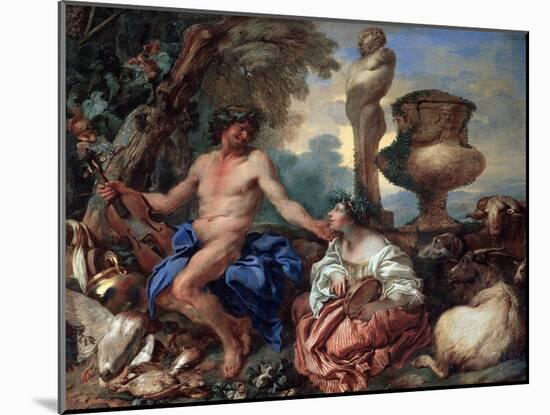 Pastoral Scene. Faun and Shepherdess, 1650S-Giovanni Benedetto Castiglione-Mounted Giclee Print