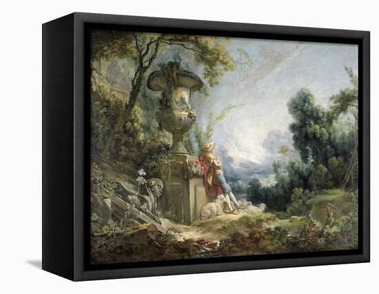 Pastoral Scene, or Young Shepherd in a Landscape-Francois Boucher-Framed Stretched Canvas
