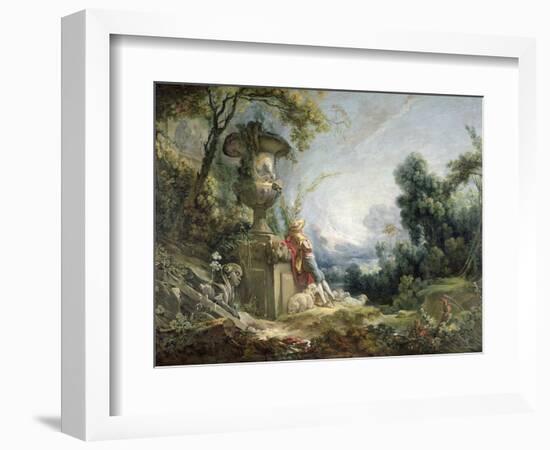 Pastoral Scene, or Young Shepherd in a Landscape-Francois Boucher-Framed Giclee Print