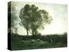 Pastoral Scene-Jean-Baptiste-Camille Corot-Stretched Canvas