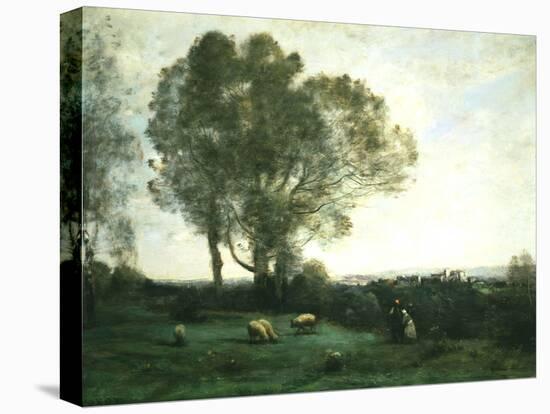 Pastoral Scene-Jean-Baptiste-Camille Corot-Stretched Canvas
