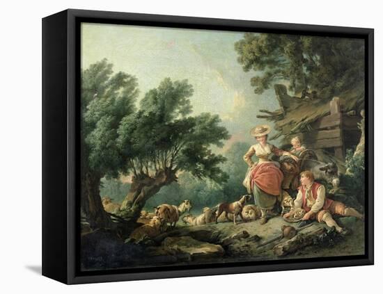 Pastoral Scene-Jean-Baptiste Huet-Framed Stretched Canvas