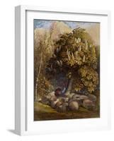 Pastoral with a Horse Chestnut Tree, C.1830-31 (Watercolour and Bodycolour)-Samuel Palmer-Framed Giclee Print