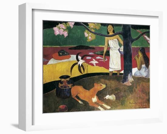 Pastorales Tahitiennes-Paul Gauguin-Framed Art Print