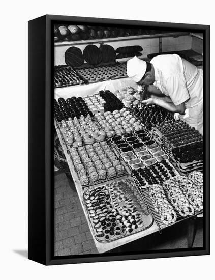 Pastry Chef at Hanselmann's Tearoom Preparing Confections for Afternoon Tea-null-Framed Stretched Canvas