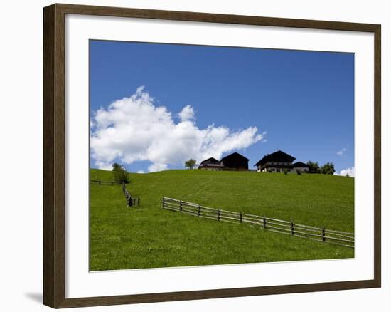 Pasture and Farm Houses in Nova Ponente Village, Bolzano Province, South Tyrol, Italy, Europe-Carlo Morucchio-Framed Photographic Print