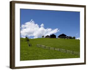 Pasture and Farm Houses in Nova Ponente Village, Bolzano Province, South Tyrol, Italy, Europe-Carlo Morucchio-Framed Photographic Print