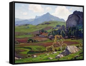 Pasture and Tilled Fields-William Wendt-Framed Stretched Canvas