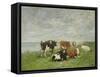Pasture at the Seaside, C.1880-85-Eug?ne Boudin-Framed Stretched Canvas