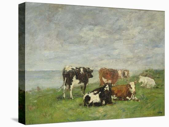 Pasture at the Seaside, C.1880-85-Eug?ne Boudin-Stretched Canvas