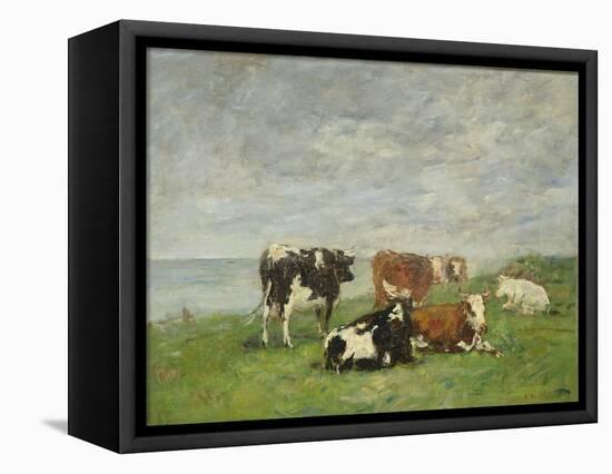 Pasture at the Seaside, C.1880-85-Eug?ne Boudin-Framed Stretched Canvas