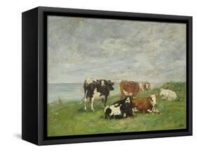 Pasture at the Seaside, C.1880-85-Eug?ne Boudin-Framed Stretched Canvas